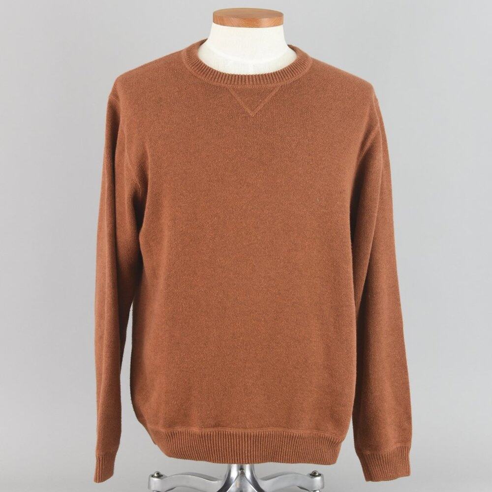 Eddie Bauer Orange Crewneck Cotton Sweater Men's Large